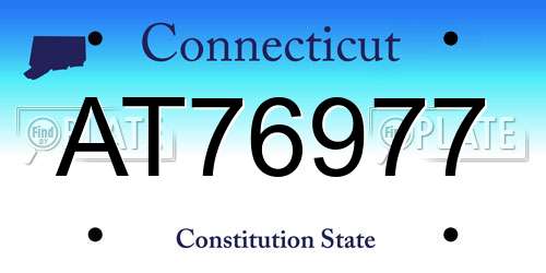 AT76977 Connecticut License Plate