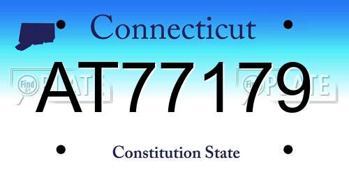 AT77179 Connecticut License Plate