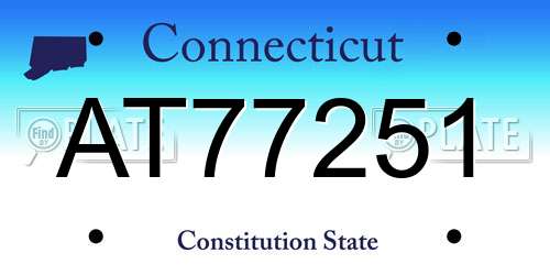 AT77251 Connecticut License Plate