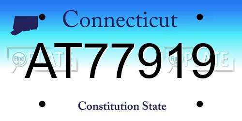 AT77919 Connecticut License Plate