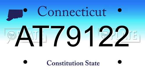 AT79122 Connecticut License Plate