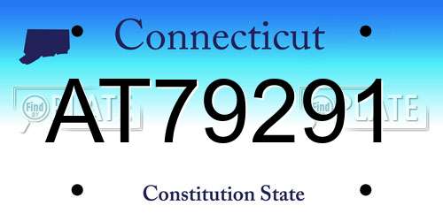AT79291 Connecticut License Plate