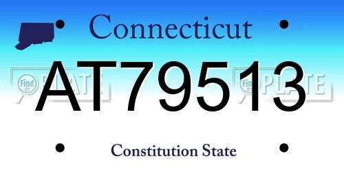 AT79513 Connecticut License Plate