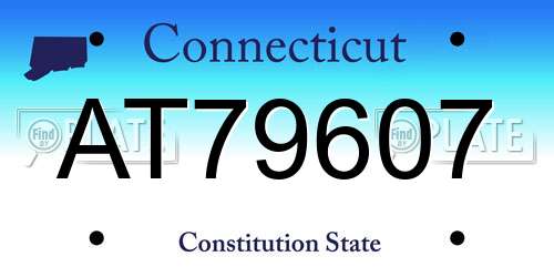 AT79607 Connecticut License Plate