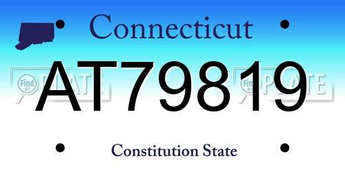AT79819 Connecticut License Plate