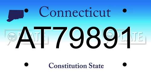 AT79891 Connecticut License Plate