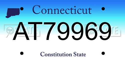 AT79969 Connecticut License Plate