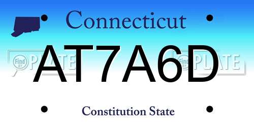 AT7A6D Connecticut License Plate