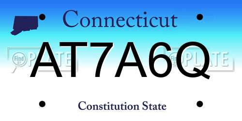 AT7A6Q Connecticut License Plate
