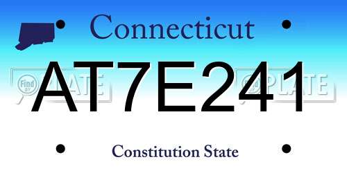 AT7E241 Connecticut License Plate