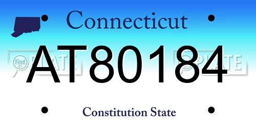 AT80184 Connecticut License Plate