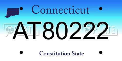 AT80222 Connecticut License Plate