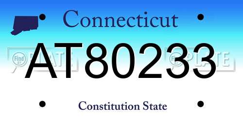 AT80233 Connecticut License Plate
