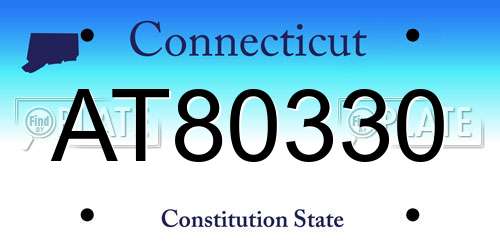 AT80330 Connecticut License Plate