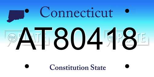 AT80418 Connecticut License Plate
