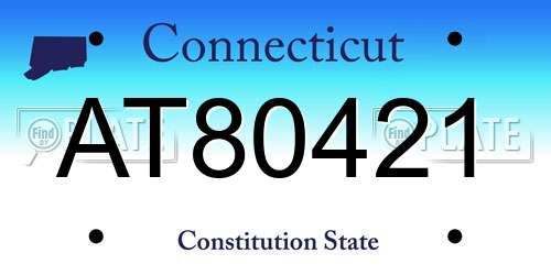 AT80421 Connecticut License Plate