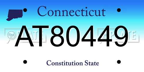AT80449 Connecticut License Plate