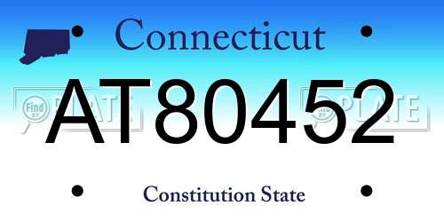 AT80452 Connecticut License Plate