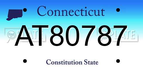 AT80787 Connecticut License Plate