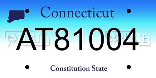 AT81004 Connecticut License Plate
