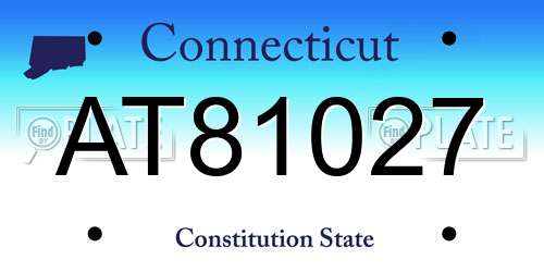 AT81027 Connecticut License Plate