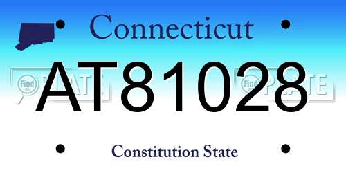 AT81028 Connecticut License Plate