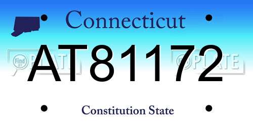 AT81172 Connecticut License Plate