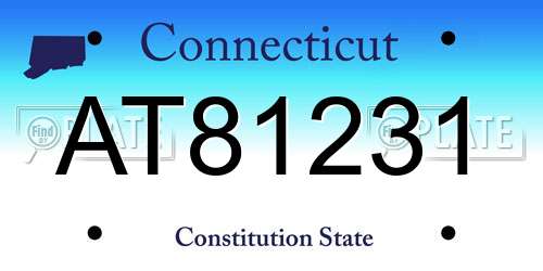 AT81231 Connecticut License Plate