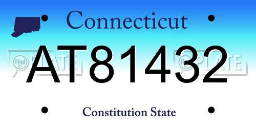 AT81432 Connecticut License Plate