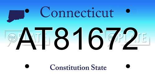 AT81672 Connecticut License Plate