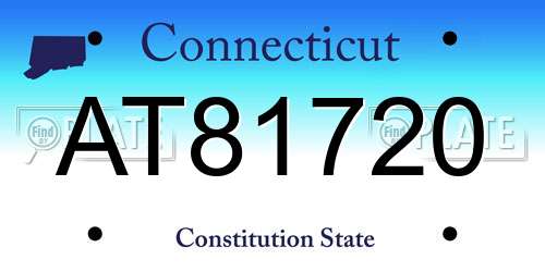 AT81720 Connecticut License Plate
