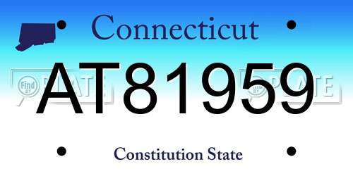 AT81959 Connecticut License Plate