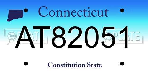 AT82051 Connecticut License Plate