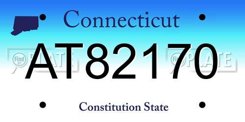 AT82170 Connecticut License Plate
