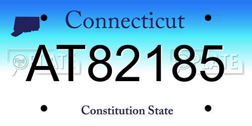 AT82185 Connecticut License Plate