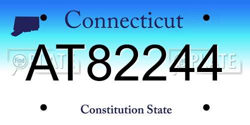AT82244 Connecticut License Plate
