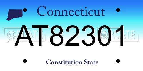 AT82301 Connecticut License Plate
