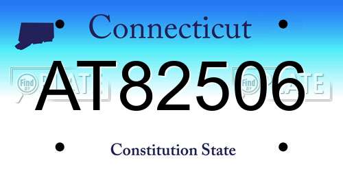 AT82506 Connecticut License Plate