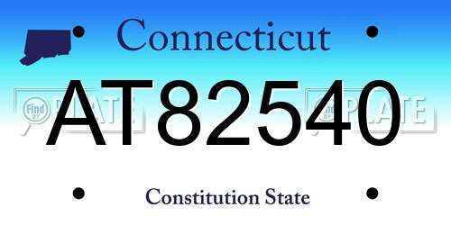 AT82540 Connecticut License Plate