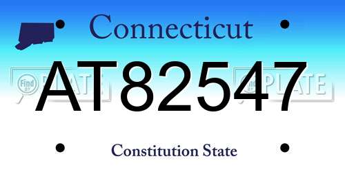 AT82547 Connecticut License Plate