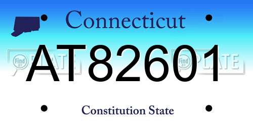 AT82601 Connecticut License Plate