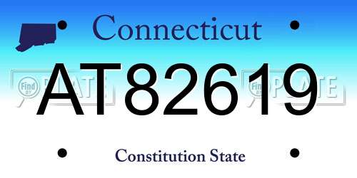 AT82619 Connecticut License Plate