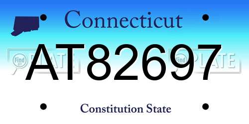 AT82697 Connecticut License Plate