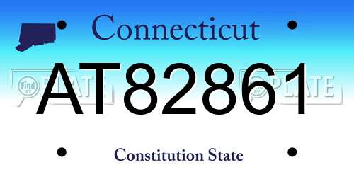 AT82861 Connecticut License Plate