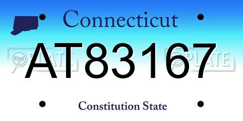 AT83167 Connecticut License Plate