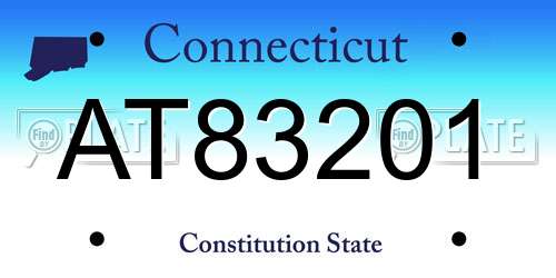 AT83201 Connecticut License Plate