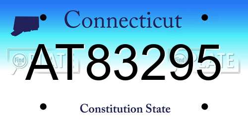 AT83295 Connecticut License Plate