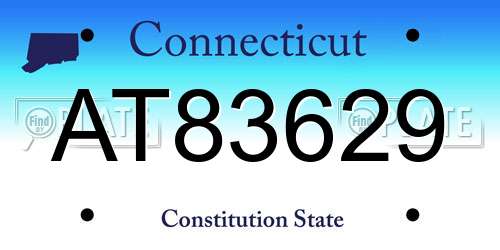 AT83629 Connecticut License Plate