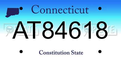 AT84618 Connecticut License Plate