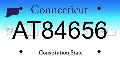 AT84656 Connecticut License Plate